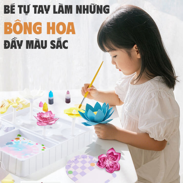 Đồ Chơi Bé Gái Hoa Đổi Màu đi kèm Thiệp, Giấy Gói Hoa, Lẵng Hoa - Học cách pha màu cơ bản
