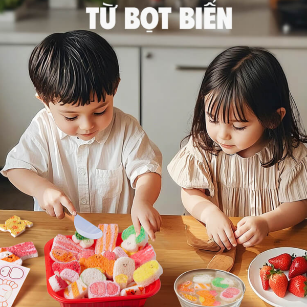 Set Tự Làm Đồ Ăn Lẩu từ Bọt Biển 4 trong 1 gồm Tô Màu - Thí nghiệm hóa khổng lồ - Làm Đồ Chơi - Trang Trí