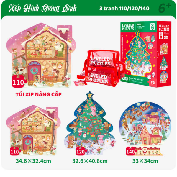 STEP 6 GIÁNG SINH GỒM 3 TRANH 110/120/140